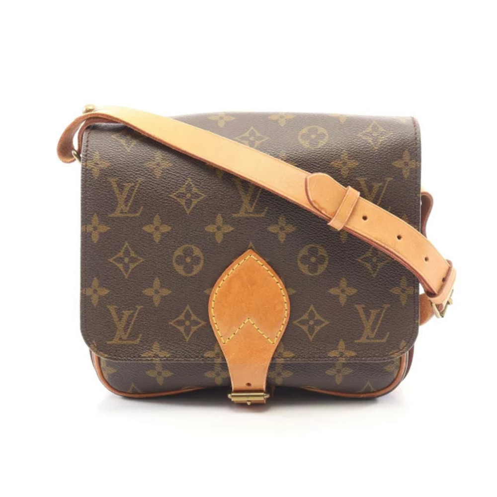 Louis Vuitton Cartouchiere Monogram Shoulder Bag Canvas Leather Brown